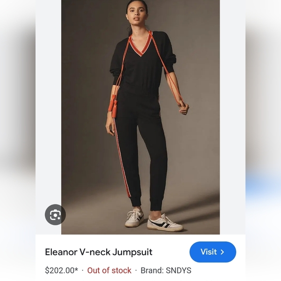 sundays Pants - Sandays Eleanor V-neck Jumpsuit Sz M Black